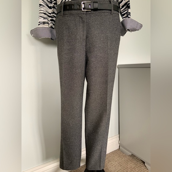ANN TAYLOR CLASSIC GRAY COTTON BLEND STRAIGHT LEG PANT TROUSER / LINED / 8 - Picture 3 of 13